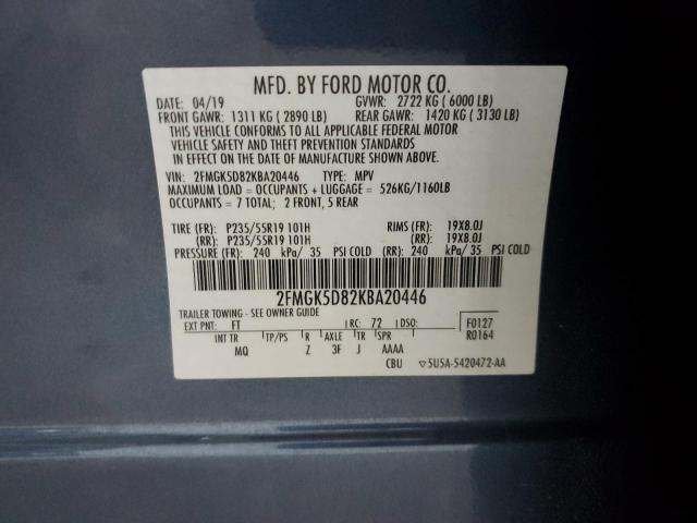 Photo 14 from auction – 2019 FORD FLEX LIMIT with VIN 2FMGK5D82KBA20446
