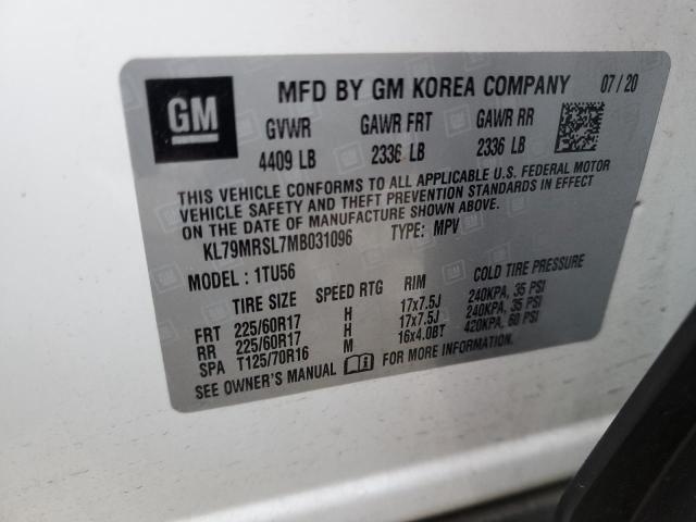 Photo 14 from auction – 2021 CHEVROLET TRAILBLAZE with VIN KL79MRSL7MB031096