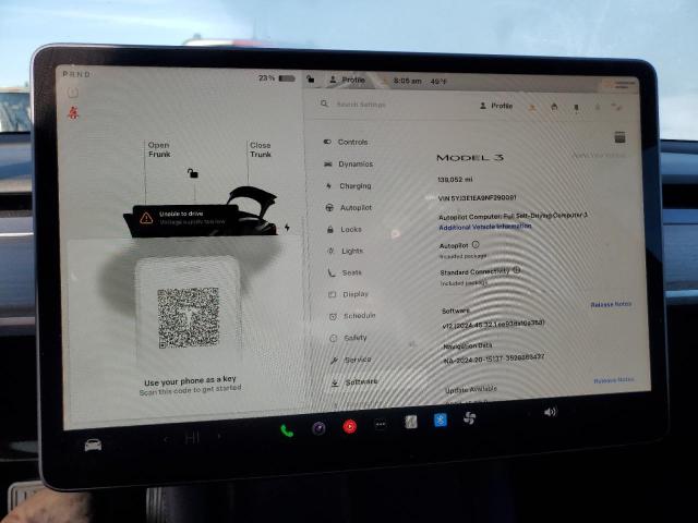Photo 9 from auction – 2022 TESLA MODEL 3 with VIN 5YJ3E1EA9NF290091