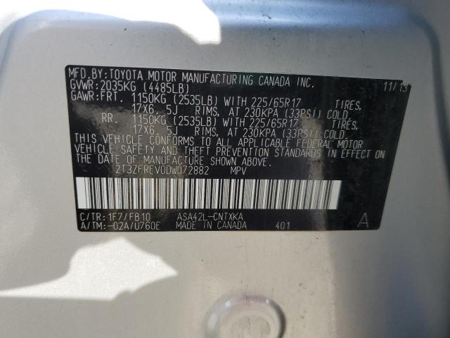 Photo 14 from auction – 2013 TOYOTA RAV4 LE with VIN 2T3ZFREV0DW072882