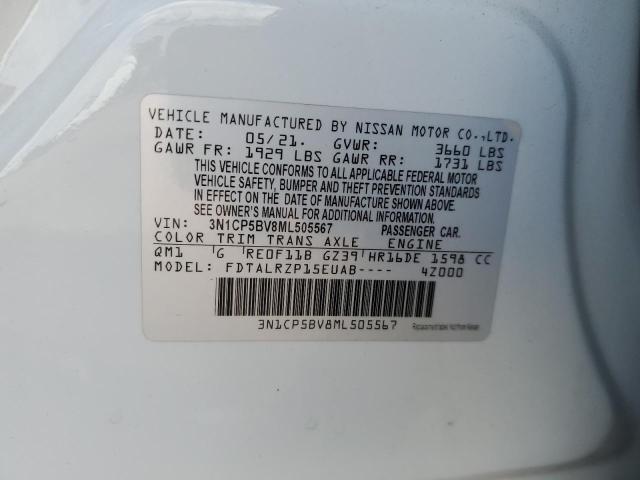 Photo 14 from auction – 2021 NISSAN KICKS S with VIN 3N1CP5BV8ML505567