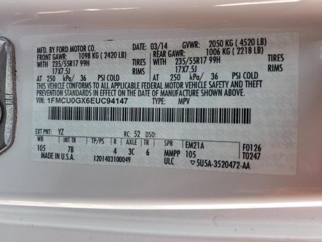 Photo 14 from auction – 2014 FORD ESCAPE SE with VIN 1FMCU0GX6EUC94147