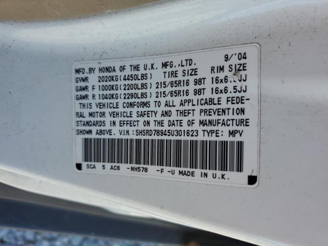 Photo 14 from auction – 2005 HONDA CR-V SE with VIN SHSRD78945U301623