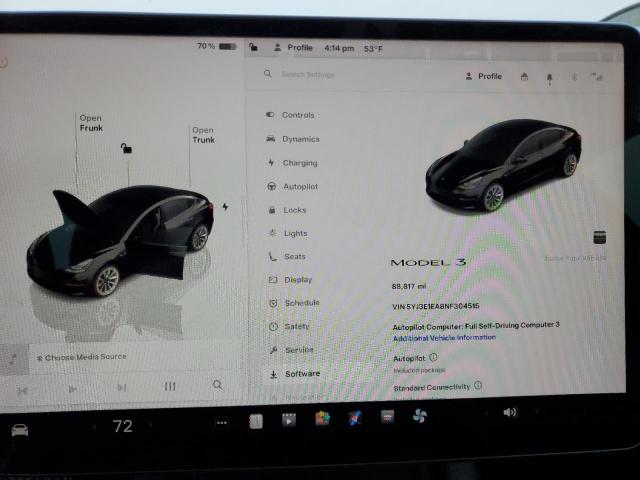 Photo 9 from auction – 2022 TESLA MODEL 3 with VIN 5YJ3E1EA8NF304515