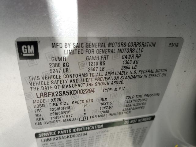 Photo 14 from auction – 2019 BUICK ENVISION E with VIN LRBFX2SA5KD002294