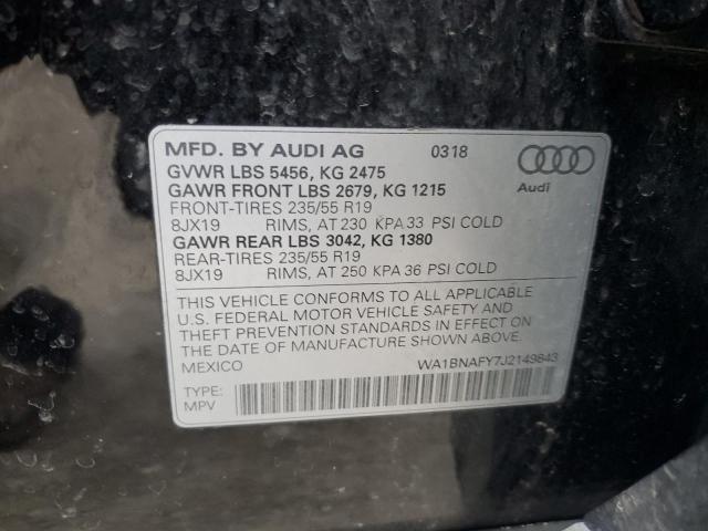 Photo 14 from auction – 2018 AUDI Q5 PREMIUM with VIN WA1BNAFY7J2149843