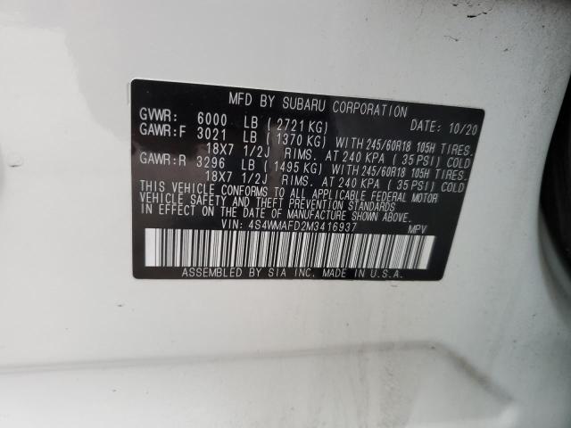 Photo 14 from auction – 2021 SUBARU ASCENT PRE with VIN 4S4WMAFD2M3416937
