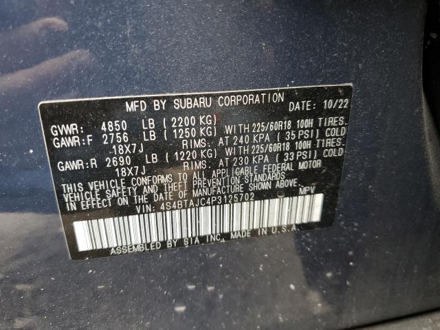 Photo 14 from auction – 2023 SUBARU OUTBACK ON with VIN 4S4BTAJC4P3125702
