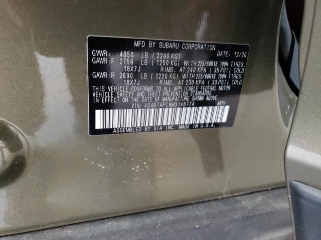 Photo 14 from auction – 2021 SUBARU OUTBACK TO with VIN 4S4BTAPC8M3148774