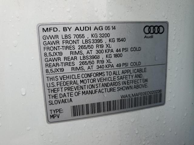 Photo 14 from auction – 2014 AUDI Q7 PREMIUM with VIN WA1LMAFE0ED020236