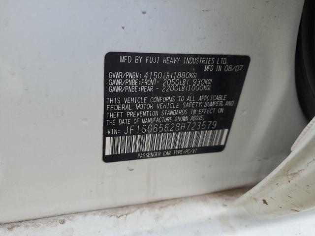 Photo 14 from auction – 2008 SUBARU FORESTER 2 with VIN JF1SG65628H723579