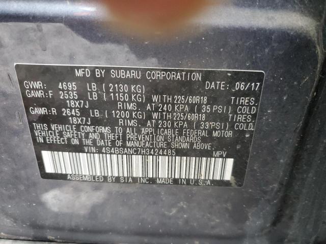 Photo 14 from auction – 2017 SUBARU OUTBACK 2. with VIN 4S4BSANC7H3424485