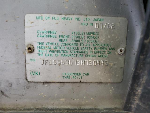 Photo 14 from auction – 2003 SUBARU FORESTER 2 with VIN JF1SG63673H730443