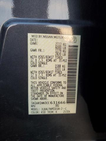 Photo 14 from auction – 2012 NISSAN PATHFINDER with VIN 5N1AR1NN3CC631666