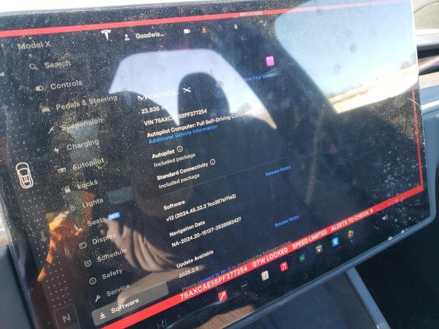 Photo 9 from auction – 2023 TESLA MODEL X with VIN 7SAXCAE58PF377254