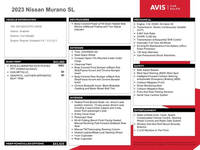 Zdjęcie 13 z aukcji – 2023 NISSAN MURANO SL z VIN 5N1AZ2CS7PC129456