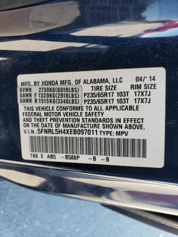 Photo 14 from auction – 2014 HONDA ODYSSEY EX with VIN 5FNRL5H4XEB097011