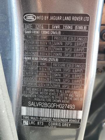 Photo 14 from auction – 2015 LAND ROVER RANGE ROVE with VIN SALVR2BG0FH027493