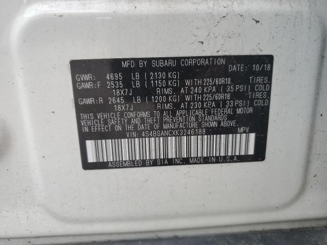 Zdjęcie 14 z aukcji – 2019 SUBARU OUTBACK 2. z VIN 4S4BSANCXK3246188