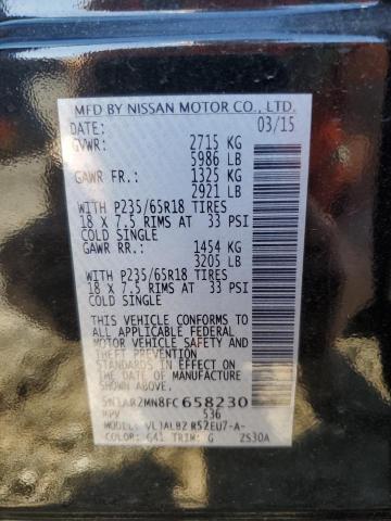 Photo 14 from auction – 2015 NISSAN PATHFINDER with VIN 5N1AR2MN8FC658230