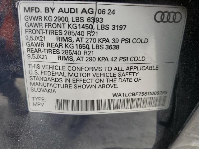 Photo 14 from auction – 2025 AUDI Q7 PREMIUM with VIN WA1LCBF75SD009268