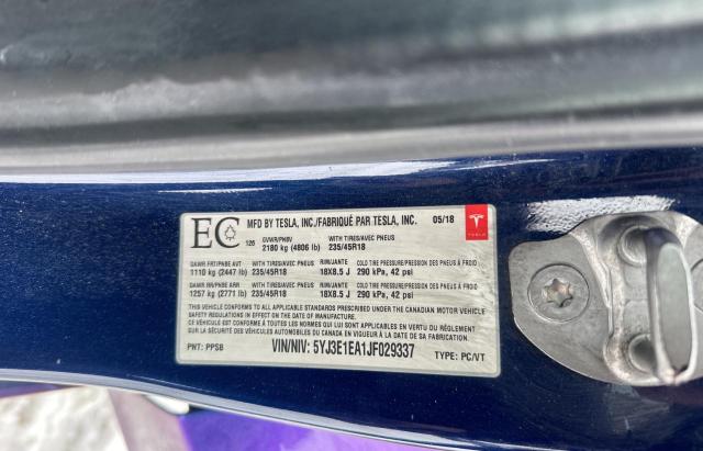 Photo 10 from auction – 2018 TESLA MODEL 3 with VIN 5YJ3E1EA1JF029337