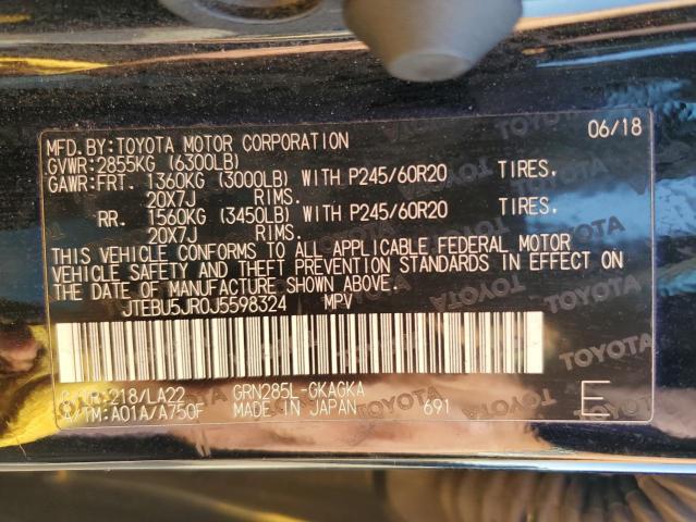 Photo 14 from auction – 2018 TOYOTA 4RUNNER SR with VIN JTEBU5JR0J5598324