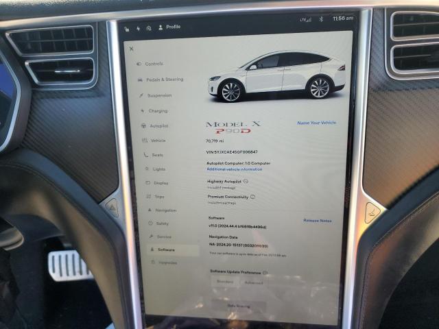 Photo 9 from auction – 2016 TESLA MODEL X with VIN 5YJXCAE45GF006847