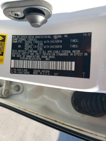 Foto 14 de la subasta – 2018 TOYOTA HIGHLANDER con VIN 5TDYZRFH6JS241019