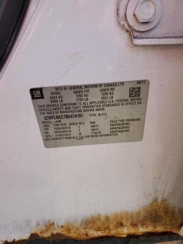 Photo 14 from auction – 2011 CHEVROLET EQUINOX LT with VIN 2CNFLNE57B6474181