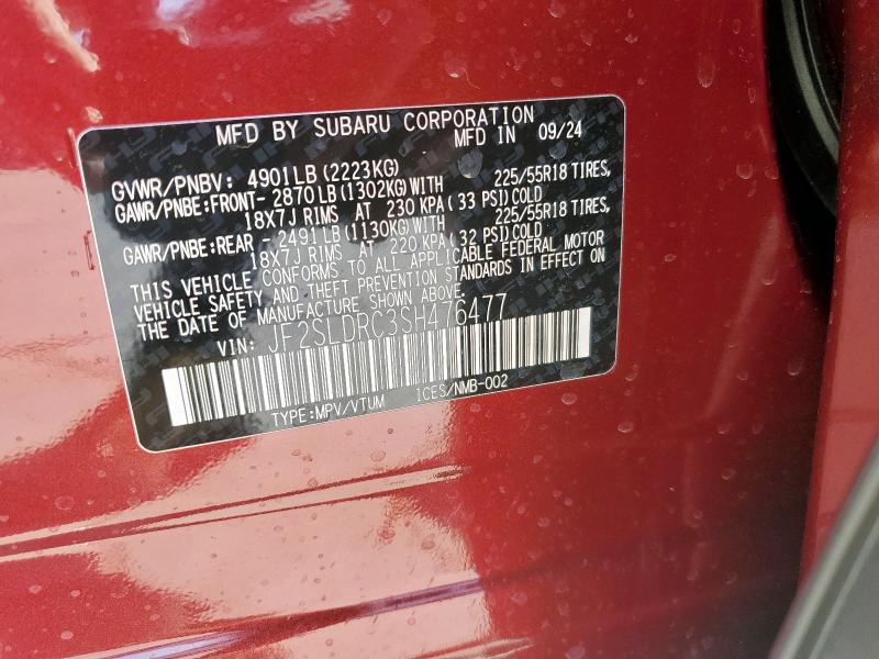 Photo 14 from auction – 2025 SUBARU FORESTER L with VIN JF2SLDRC3SH476477
