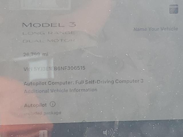 Photo 9 from auction – 2022 TESLA MODEL 3 with VIN 5YJ3E1EB6NF306515