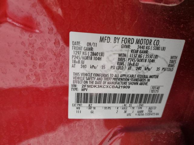 Photo 14 from auction – 2012 FORD EDGE LIMIT with VIN 2FMDK3KCXCBA21909