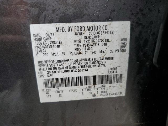 Photo 14 from auction – 2017 FORD EDGE SEL with VIN 2FMPK4J98HBC28234