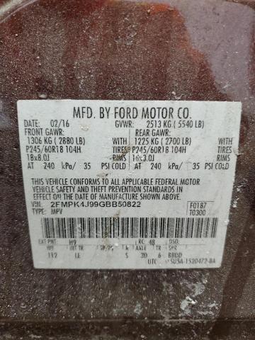 Photo 14 from auction – 2016 FORD EDGE SEL with VIN 2FMPK4J99GBB50822