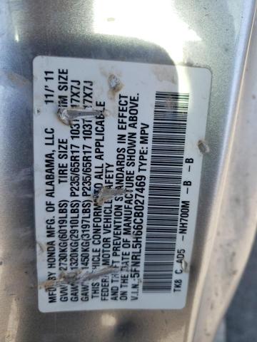 Photo 14 from auction – 2012 HONDA ODYSSEY EX with VIN 5FNRL5H66CB027469