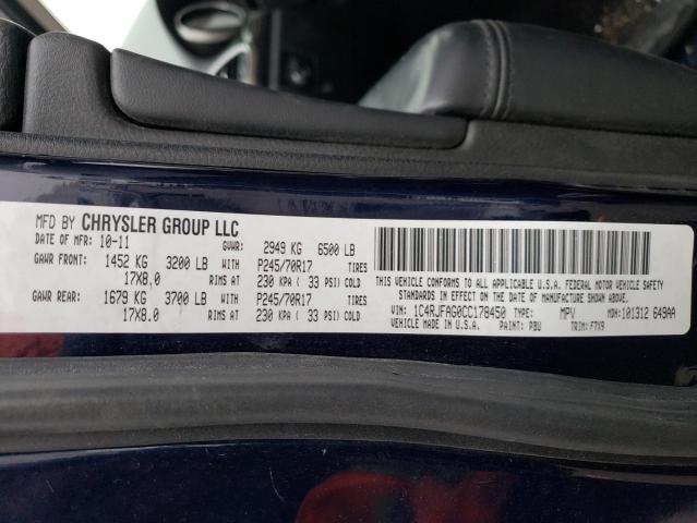 Photo 14 from auction – 2012 JEEP GRAND CHER with VIN 1C4RJFAG0CC178450