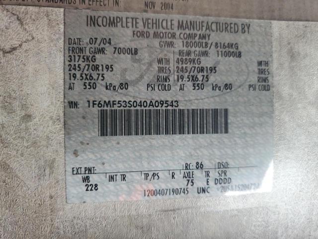 Photo 10 from auction – 2004 FORD F550 SUPER with VIN 1F6MF53S040A09543
