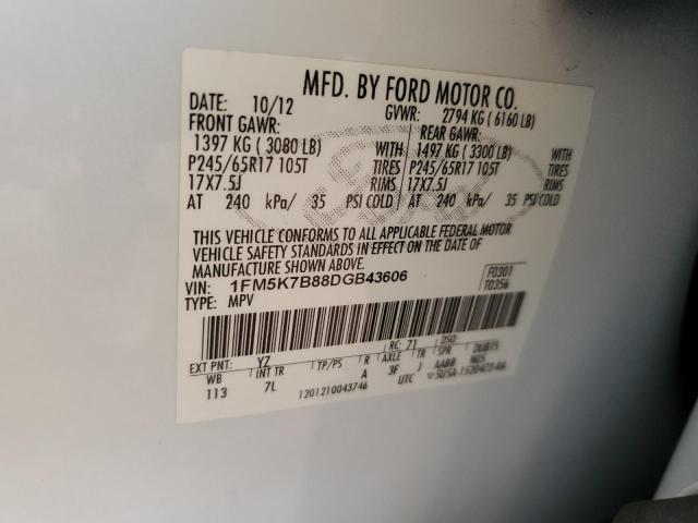 Photo 14 from auction – 2013 FORD EXPLORER with VIN 1FM5K7B88DGB43606