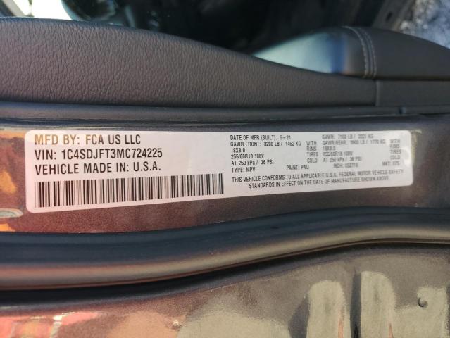 Photo 14 from auction – 2021 DODGE DURANGO PU with VIN 1C4SDJFT3MC724225