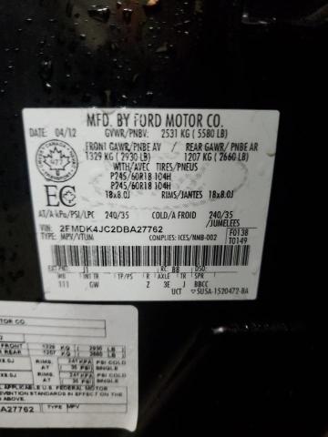 Photo 14 from auction – 2013 FORD EDGE SEL with VIN 2FMDK4JC2DBA27762