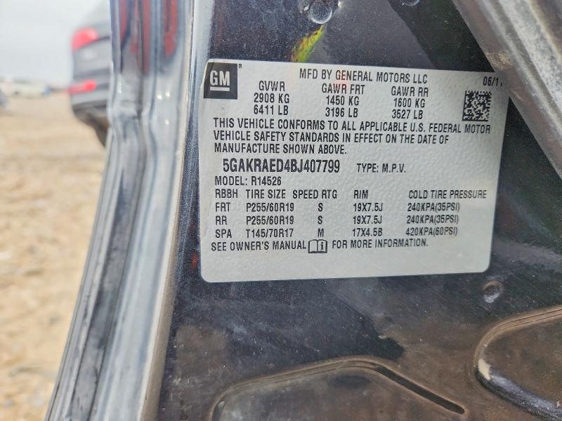 Photo 14 from auction – 2011 BUICK ENCLAVE with VIN 5GAKRAED4BJ407799