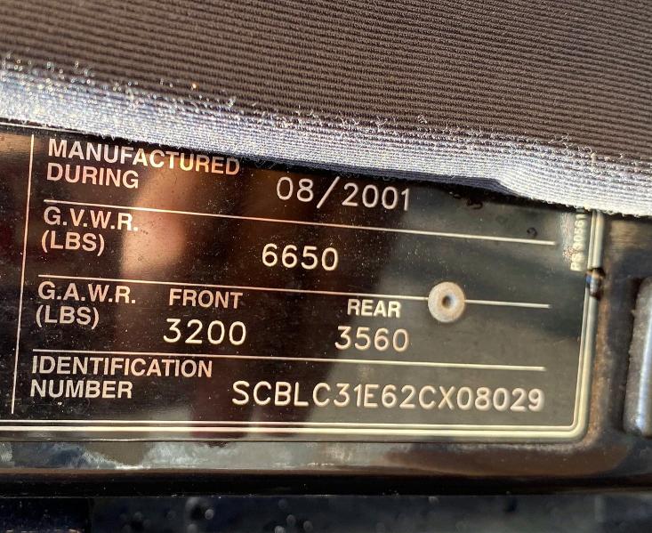Photo 10 from auction – 2002 BENTLEY ARNAGE with VIN SCBLC31E62CX08029