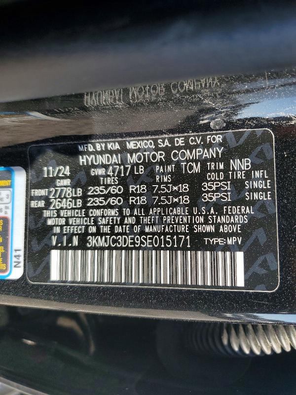 Photo 14 from auction – 2025 HYUNDAI TUCSON with VIN 3KMJC3DE9SE015171
