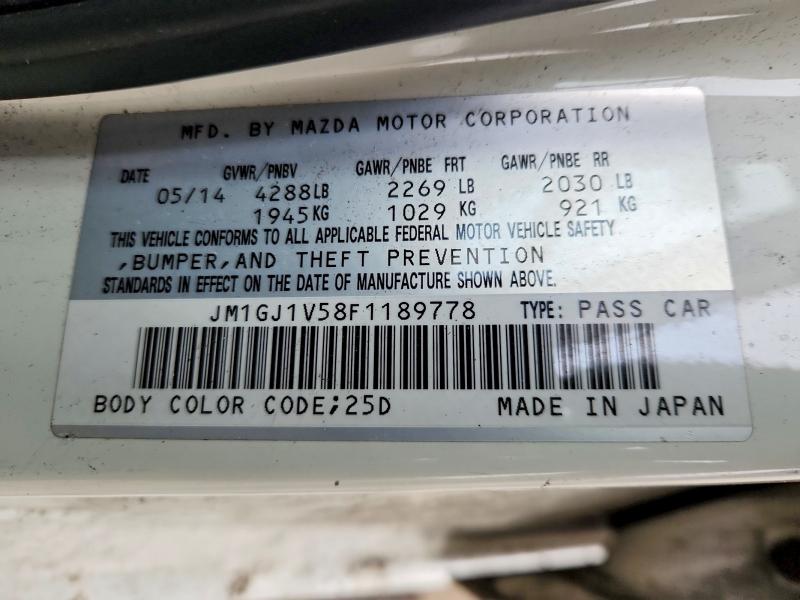 Photo 14 from auction – 2015 MAZDA 6 with VIN JM1GJ1V58F1189778