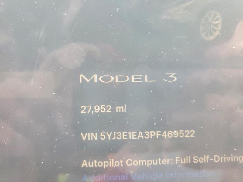 Photo 9 from auction – 2023 TESLA MODEL 3 with VIN 5YJ3E1EA3PF469522