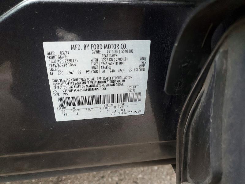 Photo 14 from auction – 2017 FORD EDGE SEL with VIN 2FMPK4J96HBB69300