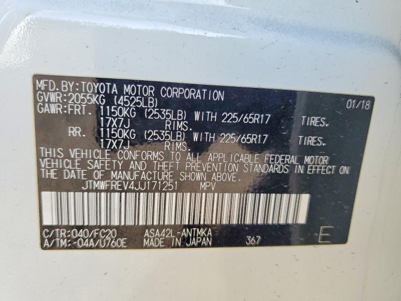 Photo 14 from auction – 2018 TOYOTA RAV4 with VIN JTMWFREV4JJ171251