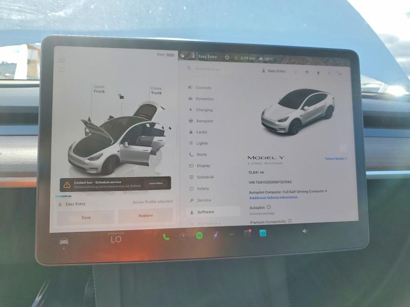 Photo 9 from auction – 2025 TESLA MODEL Y with VIN 7SAYGDED9SF321592
