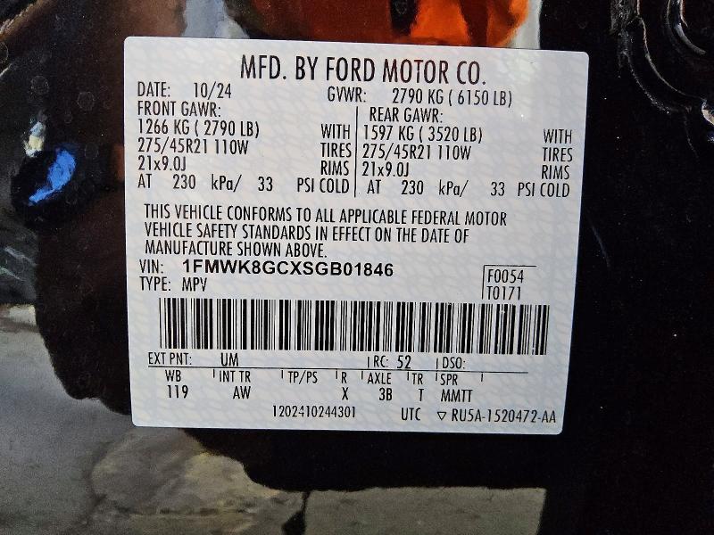 Photo 14 from auction – 2025 FORD EXPLORER with VIN 1FMWK8GCXSGB01846